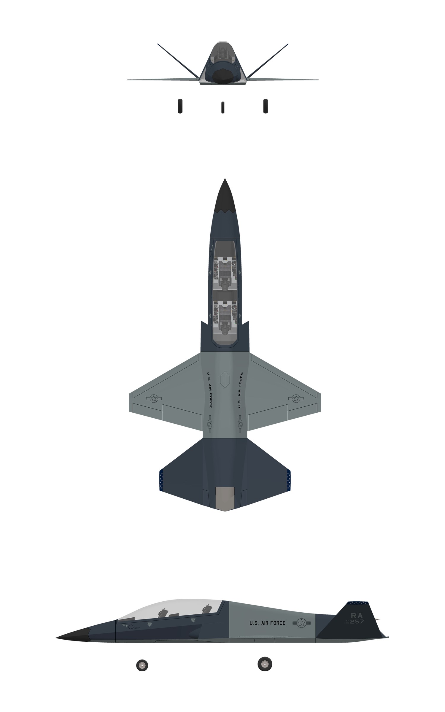 SM-31A Stiletto general arrangement, USAF