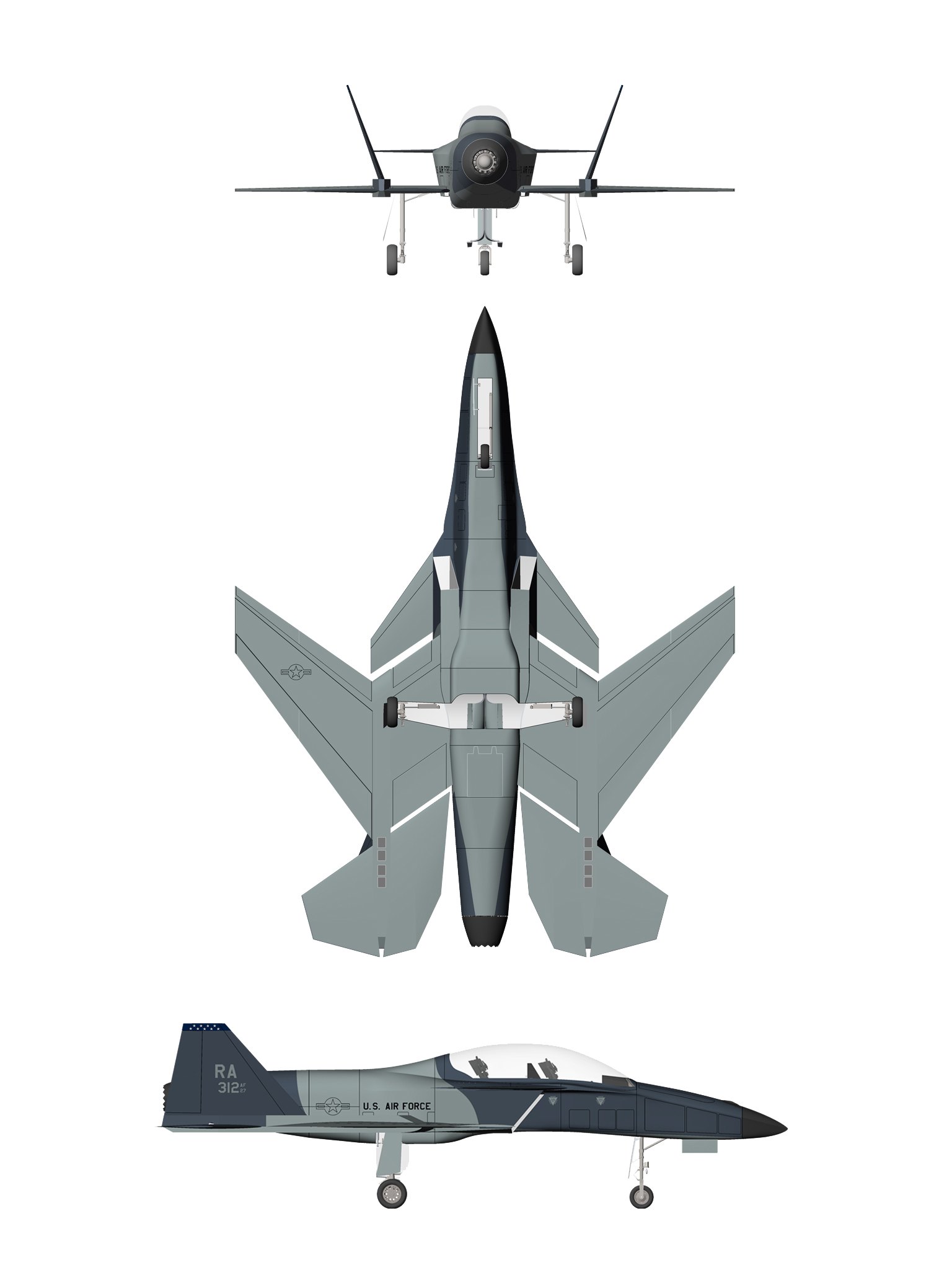 SM-47A Super Machete APT ventral general arrangement, USAF