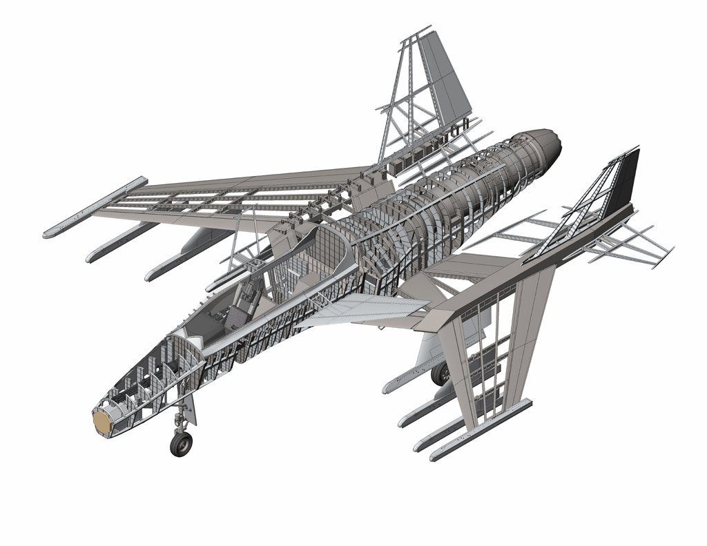 SM-47S Super Machete gear down internal arrangement
