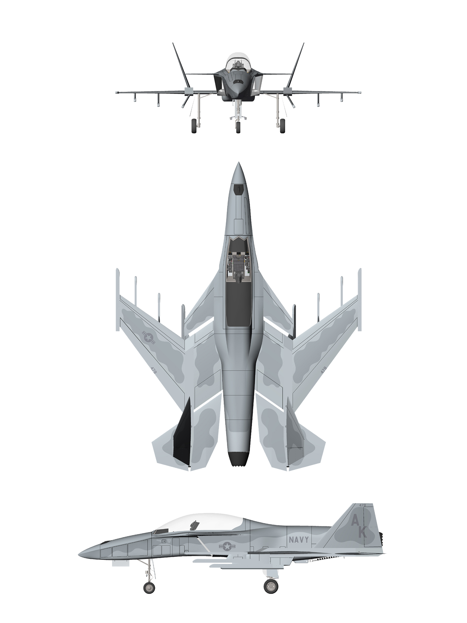 SM-47S Super Machete general arrangement, USN