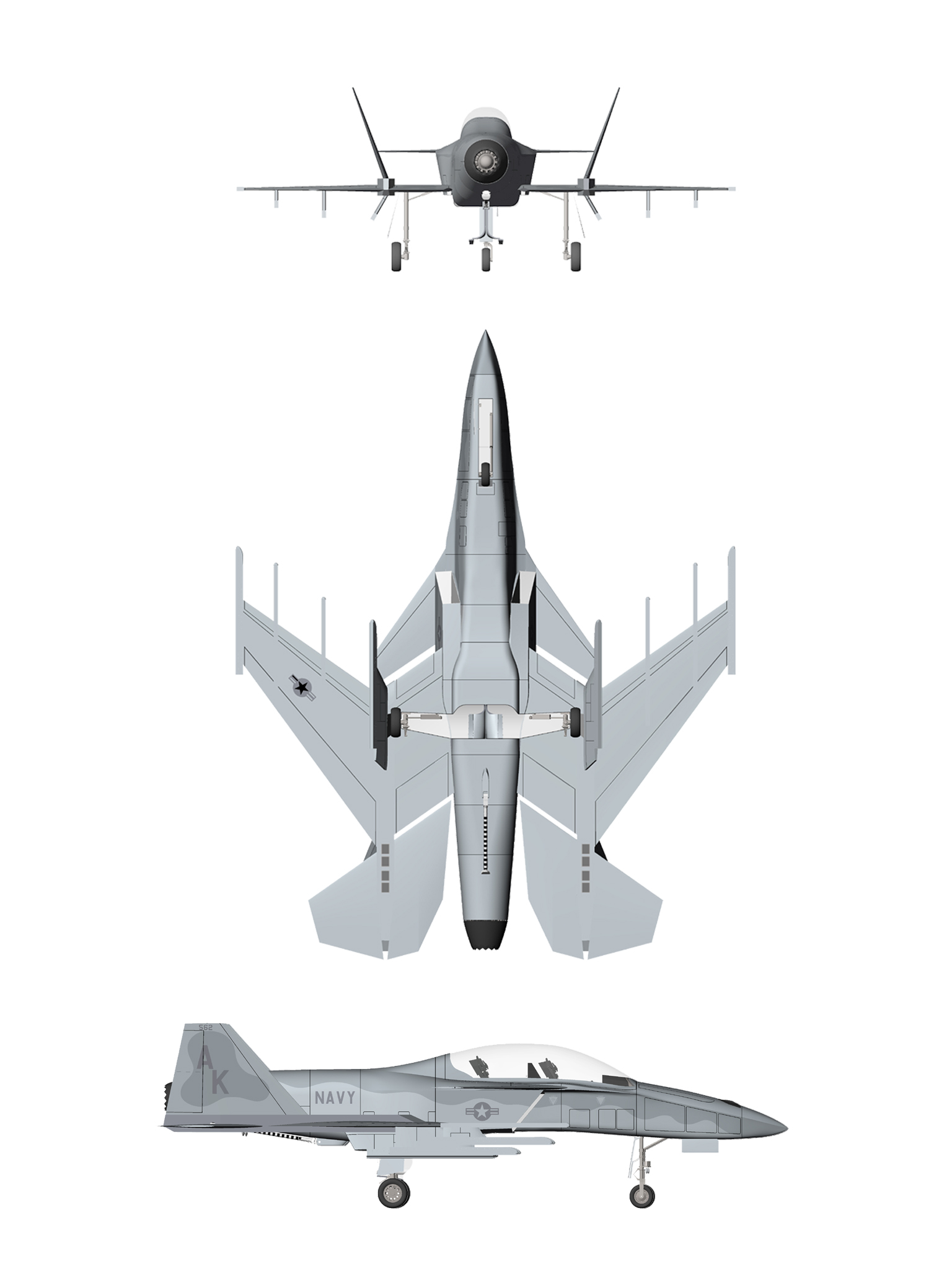 SM-47T Super Machete general arrangement, USN