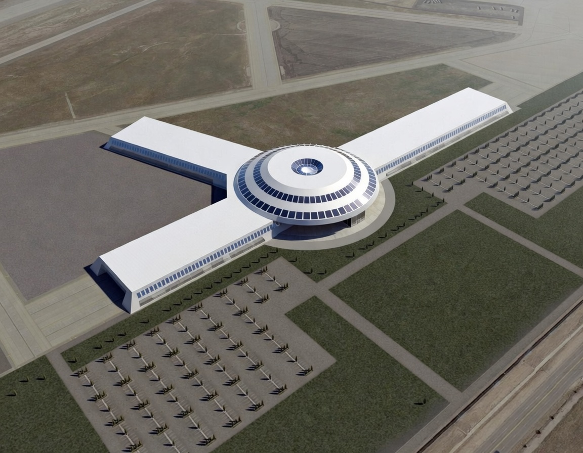 Stavatti 2M plant aerial, three hangar wings