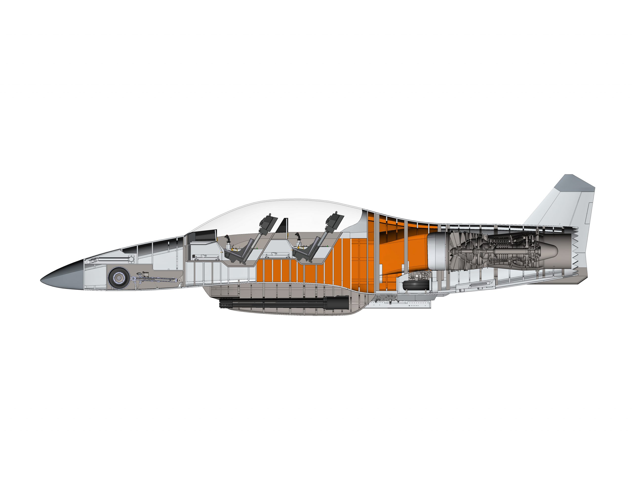 SM-28T Turbofan Machete gear up cutaway