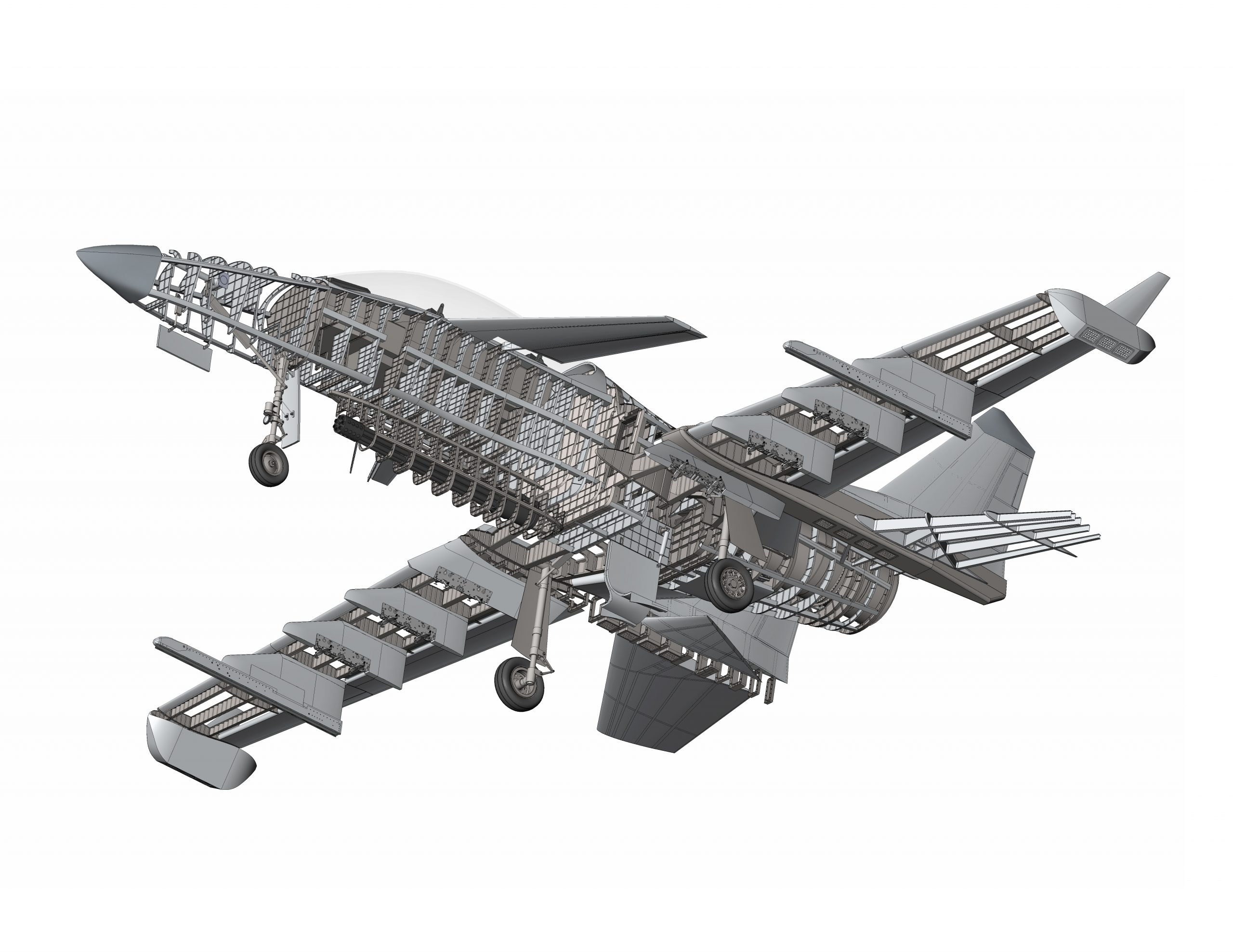 SM-28T Turbofan Machete gear down cutaway