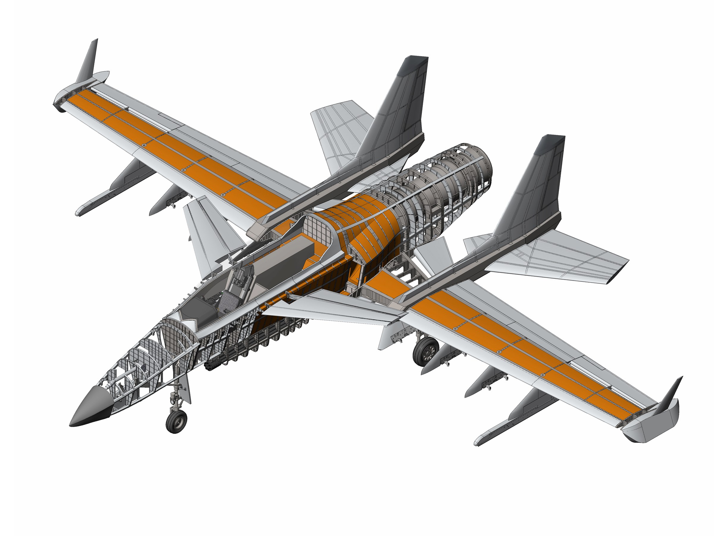 SM-28S Turbofan Machete gear down cutaway